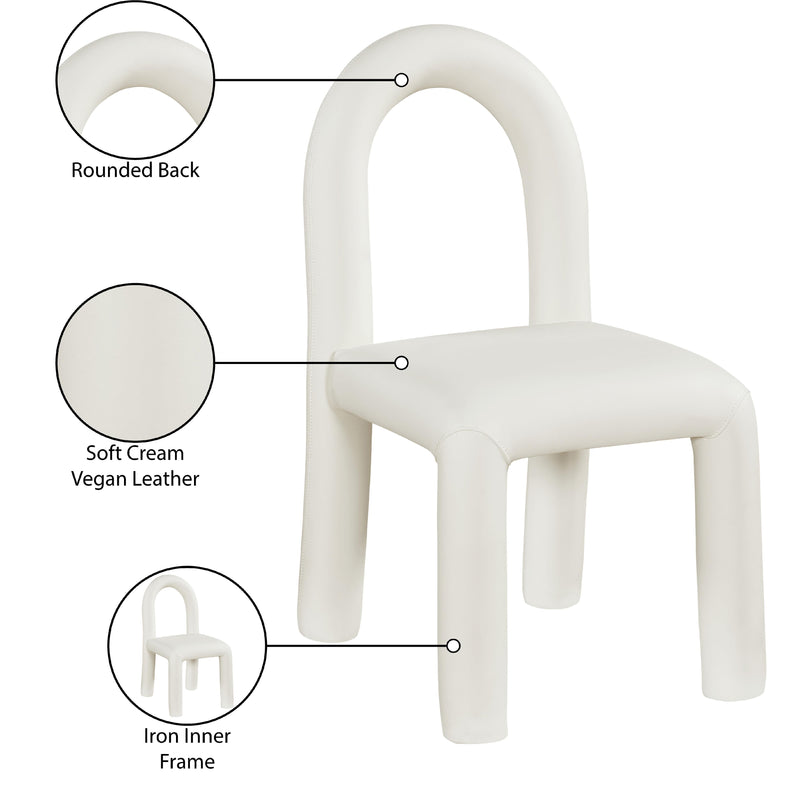 Meridian Amari Cream Vegan Leather Dining Chair IMAGE 9