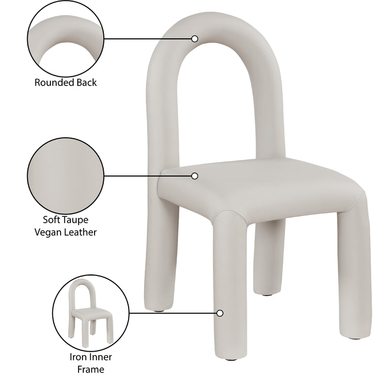 Meridian Amari Taupe Vegan Leather Dining Chair IMAGE 9