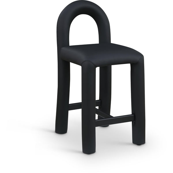 Meridian Amari Black Vegan Leather Stool IMAGE 1