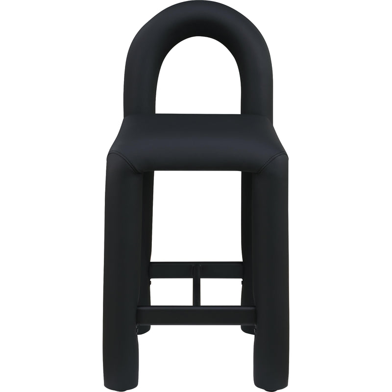 Meridian Amari Black Vegan Leather Stool IMAGE 3