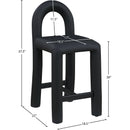 Meridian Amari Black Vegan Leather Stool IMAGE 8