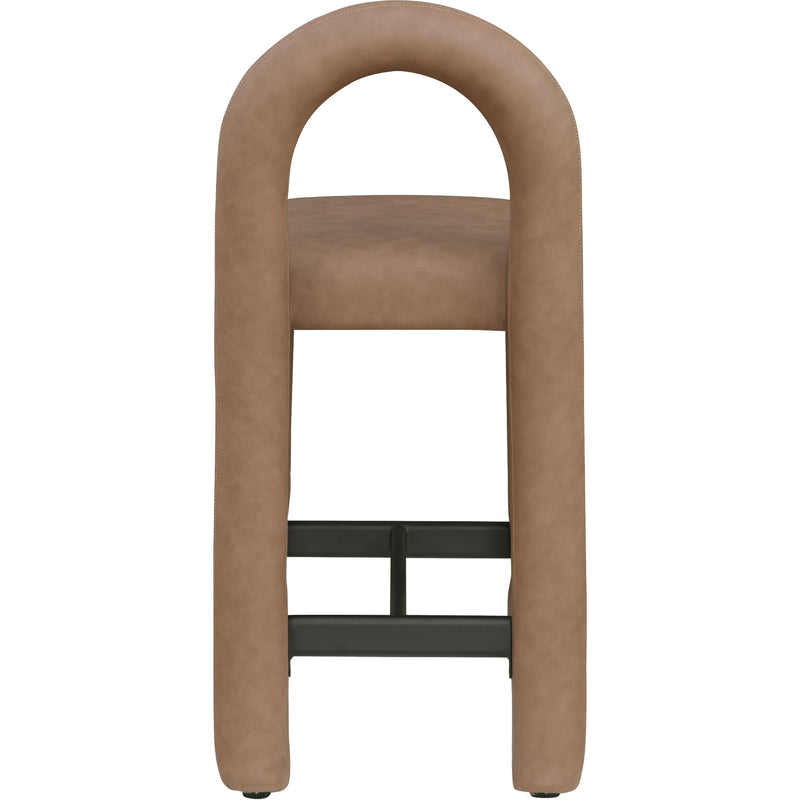 Meridian Amari Brown Vegan Leather Stool IMAGE 5