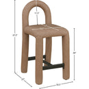 Meridian Amari Brown Vegan Leather Stool IMAGE 8