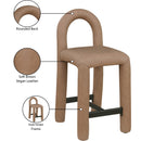 Meridian Amari Brown Vegan Leather Stool IMAGE 9