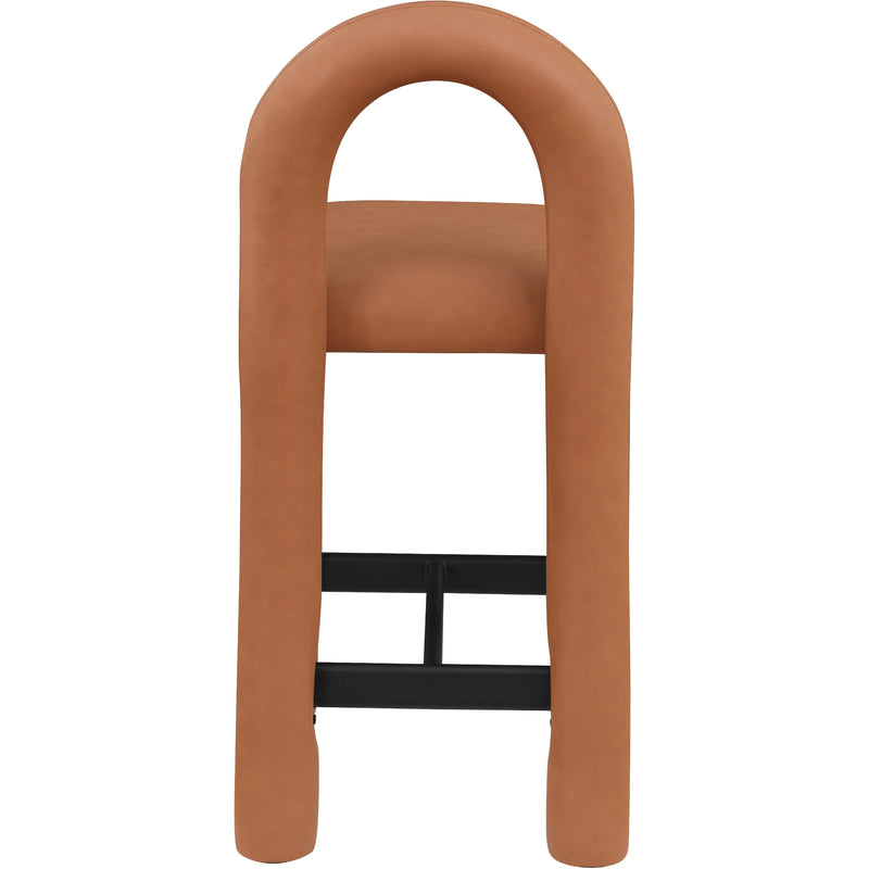 Meridian Amari Cognac Vegan Leather Stool IMAGE 5