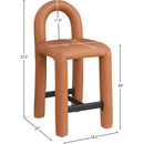 Meridian Amari Cognac Vegan Leather Stool IMAGE 8