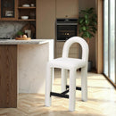Meridian Amari Cream Vegan Leather Stool IMAGE 2