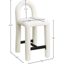 Meridian Amari Cream Vegan Leather Stool IMAGE 8