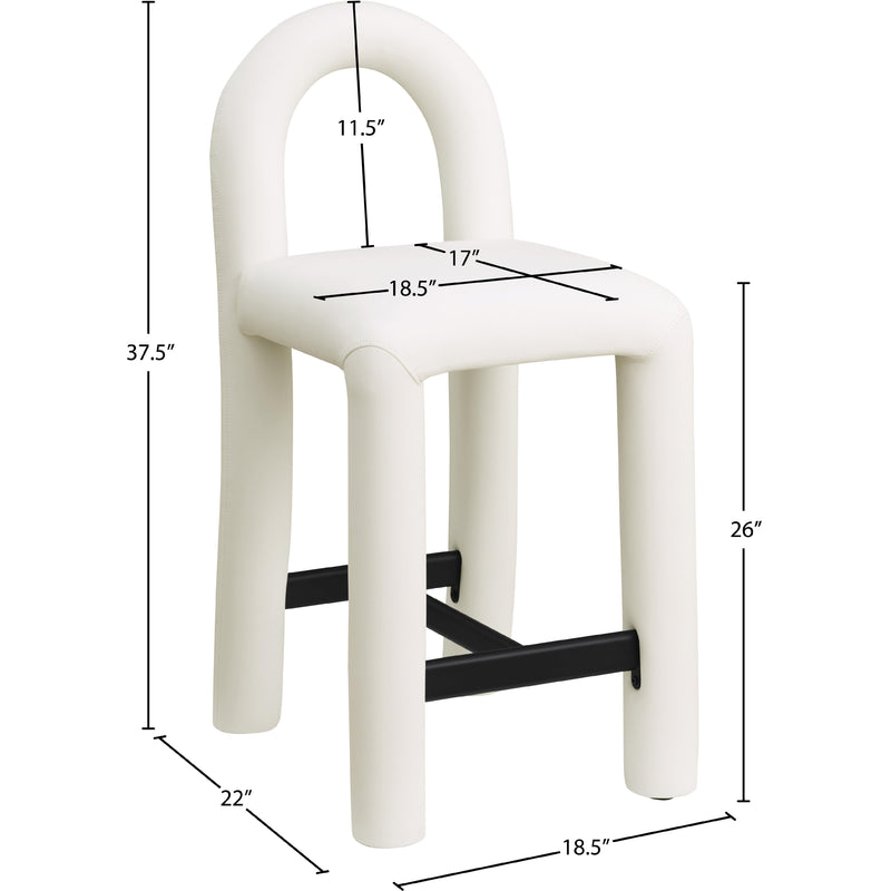 Meridian Amari Cream Vegan Leather Stool IMAGE 8