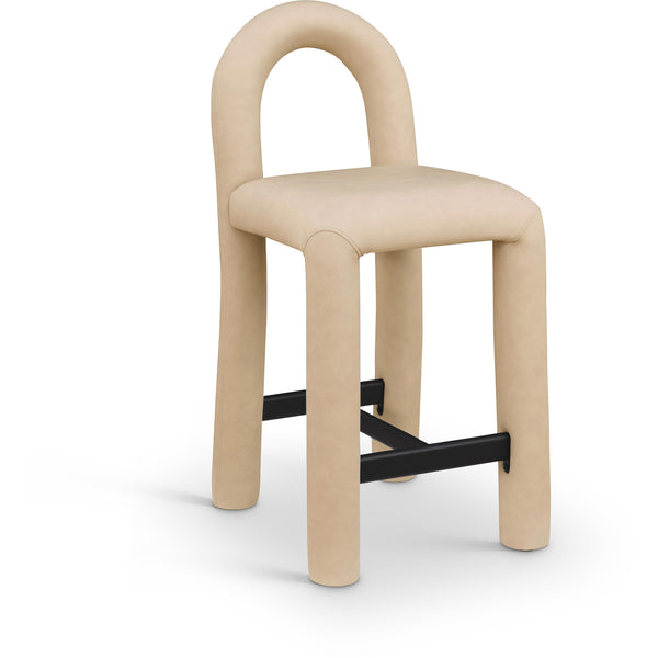 Meridian Amari Tan Vegan Leather Stool IMAGE 1