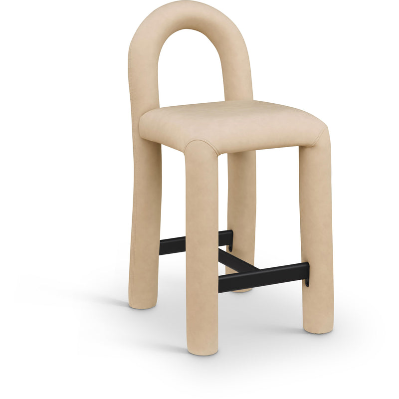 Meridian Amari Tan Vegan Leather Stool IMAGE 1