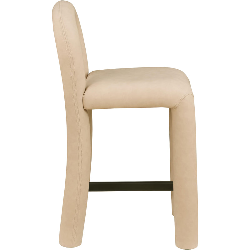 Meridian Amari Tan Vegan Leather Stool IMAGE 4