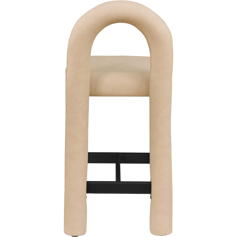 Meridian Amari Tan Vegan Leather Stool IMAGE 5