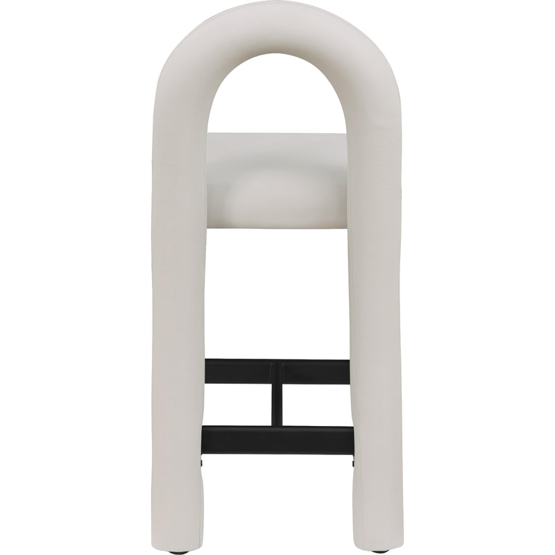 Meridian Amari Taupe Vegan Leather Stool IMAGE 5