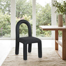 Meridian Amari Black Vegan Leather and Boucle Fabric Dining Chair IMAGE 2