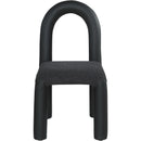 Meridian Amari Black Vegan Leather and Boucle Fabric Dining Chair IMAGE 3