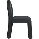 Meridian Amari Black Vegan Leather and Boucle Fabric Dining Chair IMAGE 4