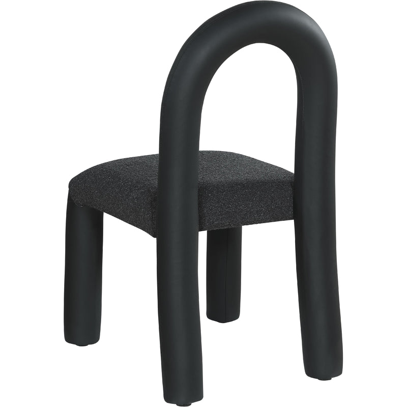 Meridian Amari Black Vegan Leather and Boucle Fabric Dining Chair IMAGE 6