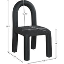 Meridian Amari Black Vegan Leather and Boucle Fabric Dining Chair IMAGE 8