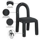 Meridian Amari Black Vegan Leather and Boucle Fabric Dining Chair IMAGE 9