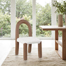 Meridian Amari Brown Vegan Leather and Boucle Fabric Dining Chair IMAGE 2