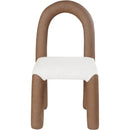 Meridian Amari Brown Vegan Leather and Boucle Fabric Dining Chair IMAGE 3