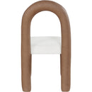 Meridian Amari Brown Vegan Leather and Boucle Fabric Dining Chair IMAGE 5