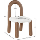 Meridian Amari Brown Vegan Leather and Boucle Fabric Dining Chair IMAGE 8