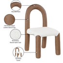 Meridian Amari Brown Vegan Leather and Boucle Fabric Dining Chair IMAGE 9