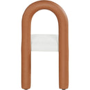 Meridian Amari Cognac Vegan Leather and Boucle Fabric Dining Chair IMAGE 5