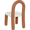 Meridian Amari Cognac Vegan Leather and Boucle Fabric Dining Chair IMAGE 6