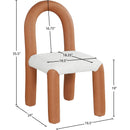 Meridian Amari Cognac Vegan Leather and Boucle Fabric Dining Chair IMAGE 8