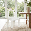 Meridian Amari Cream Vegan Leather and Boucle Fabric Dining Chair IMAGE 2