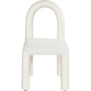 Meridian Amari Cream Vegan Leather and Boucle Fabric Dining Chair IMAGE 3