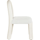 Meridian Amari Cream Vegan Leather and Boucle Fabric Dining Chair IMAGE 4