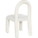 Meridian Amari Cream Vegan Leather and Boucle Fabric Dining Chair IMAGE 6
