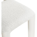 Meridian Amari Cream Vegan Leather and Boucle Fabric Dining Chair IMAGE 7