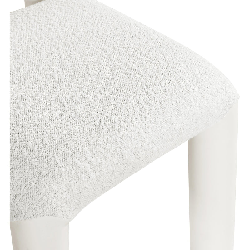 Meridian Amari Cream Vegan Leather and Boucle Fabric Dining Chair IMAGE 7