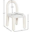 Meridian Amari Cream Vegan Leather and Boucle Fabric Dining Chair IMAGE 8