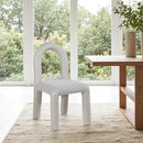 Meridian Amari Taupe Vegan Leather and Boucle Fabric Dining Chair IMAGE 2