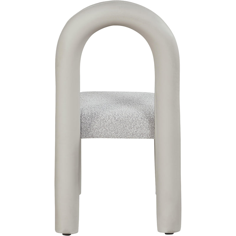 Meridian Amari Taupe Vegan Leather and Boucle Fabric Dining Chair IMAGE 5