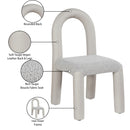 Meridian Amari Taupe Vegan Leather and Boucle Fabric Dining Chair IMAGE 9