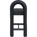 Meridian Amari Black Vegan Leather and Boucle Fabric Stool IMAGE 5