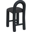 Meridian Amari Black Vegan Leather and Boucle Fabric Stool IMAGE 6