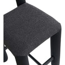 Meridian Amari Black Vegan Leather and Boucle Fabric Stool IMAGE 7