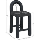 Meridian Amari Black Vegan Leather and Boucle Fabric Stool IMAGE 8