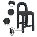 Meridian Amari Black Vegan Leather and Boucle Fabric Stool IMAGE 9