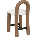 Meridian Amari Brown Vegan Leather and Boucle Fabric Stool IMAGE 6