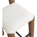Meridian Amari Brown Vegan Leather and Boucle Fabric Stool IMAGE 7