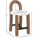 Meridian Amari Brown Vegan Leather and Boucle Fabric Stool IMAGE 8